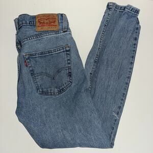 Levi's 512 Straight Leg Distressed Blue Jeans 28 x 30